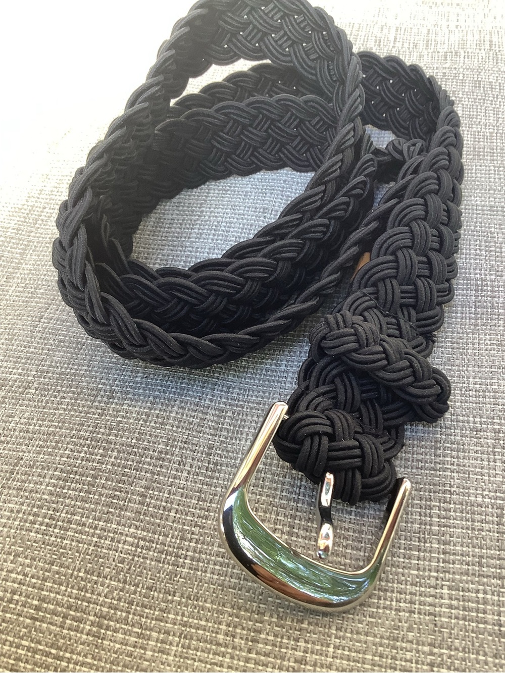 Woven Stretch Belt for Women – Black